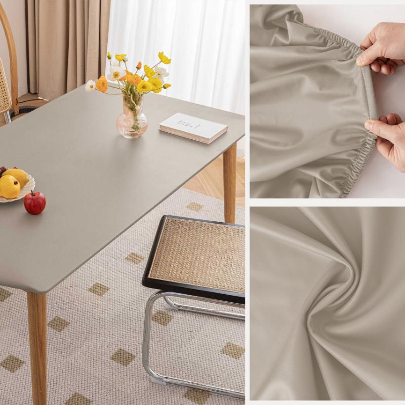 Vinyl Tischdecken - Rechteckige Tischdecke - Vinyl Tischdecken für rechteckige Tische - Plastiktischdecken - Wasserdicht 90X140cm grau