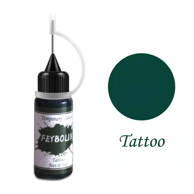 Temporäres Tattoo Indische Henna Tattoo Tinte Körperkunst Farbe Semi-Permanentes Make-up Pigment Keine Schmerzen Augenbraue Eyeliner Kosmetikbedarf DIY dunkelgrüne