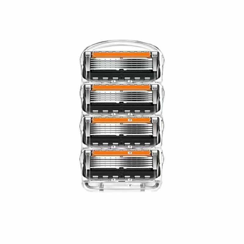 4/8/12/16/20 Rasierklingen Klassische 5-Klingen-Sicherheitsrasierklinge für Herren-Haarentfernung Rasierklinge Manueller Rasierer Austauschbare Köpfe 4 pcs