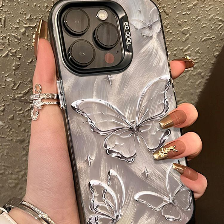 Glänzende Schmetterling Persönlichkeit Hard Phone Case für iPhone 15 / 15 Pro Max/ 15 Pro 14/13/12/11/XS Max Einfache Abdeckung auf dem iPhone iPhone 14