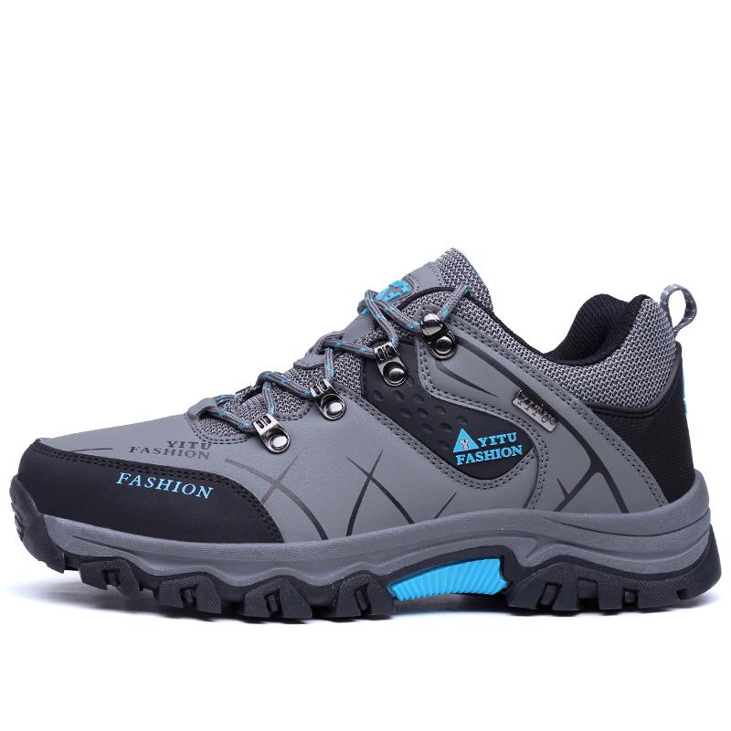 39-47 Wasserdichte, rutschfeste, verschleißfeste Low-Top-Outdoor-Freizeitsport-Wanderschuhe Herrenschuhe 42 grau