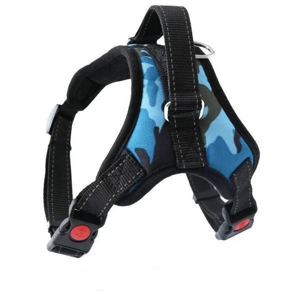 Haustier Hund verstellbare Traktion Weste weicher Brustgurt große Hundeleine Geschirr für Spaziergänge mit Hunden Upgrade XS-XL S blau/camouflage