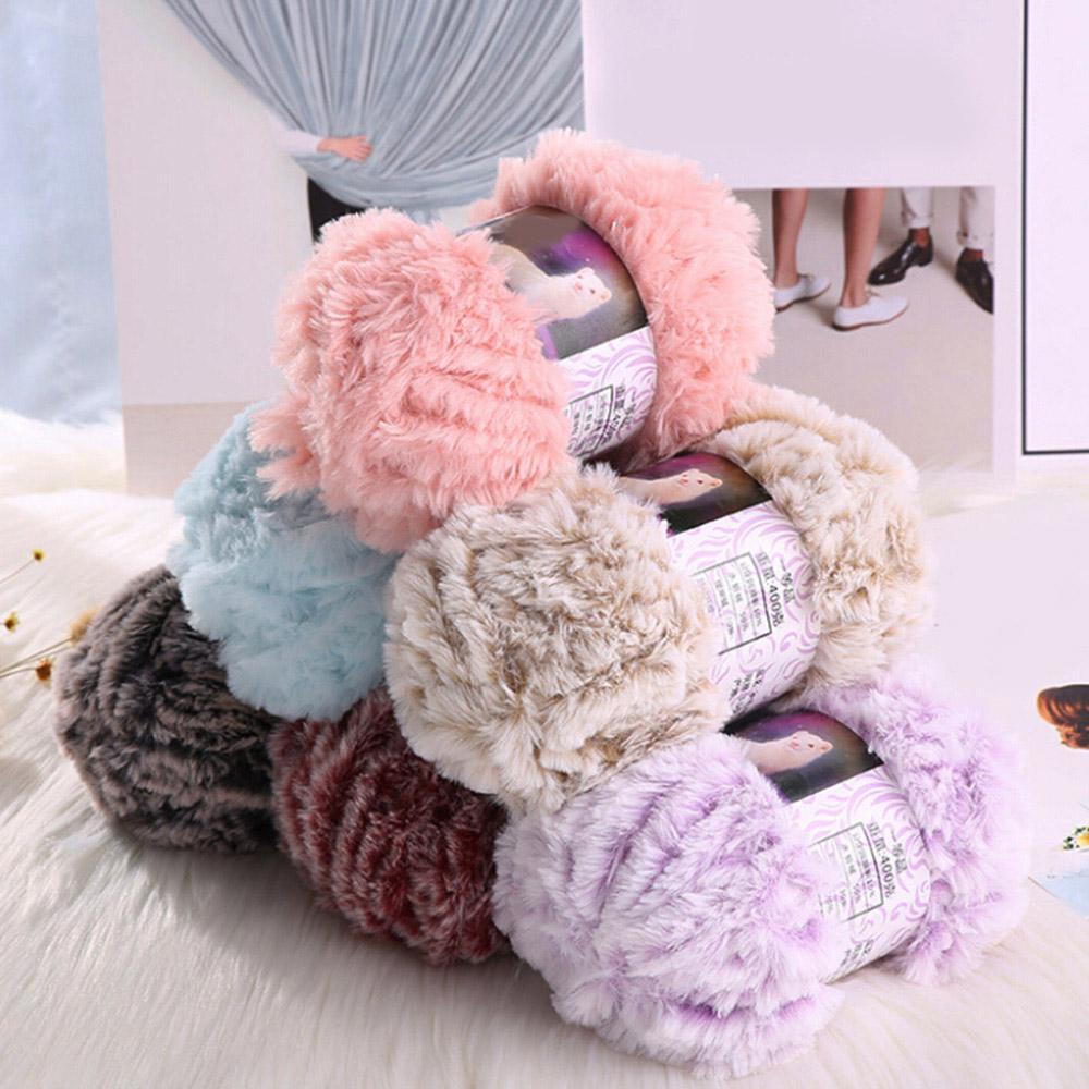 Dickes Chenillegarn, weich, hautfreundlich, voluminöses, flauschiges Strickgarn zum Häkeln von Decken, Karamell