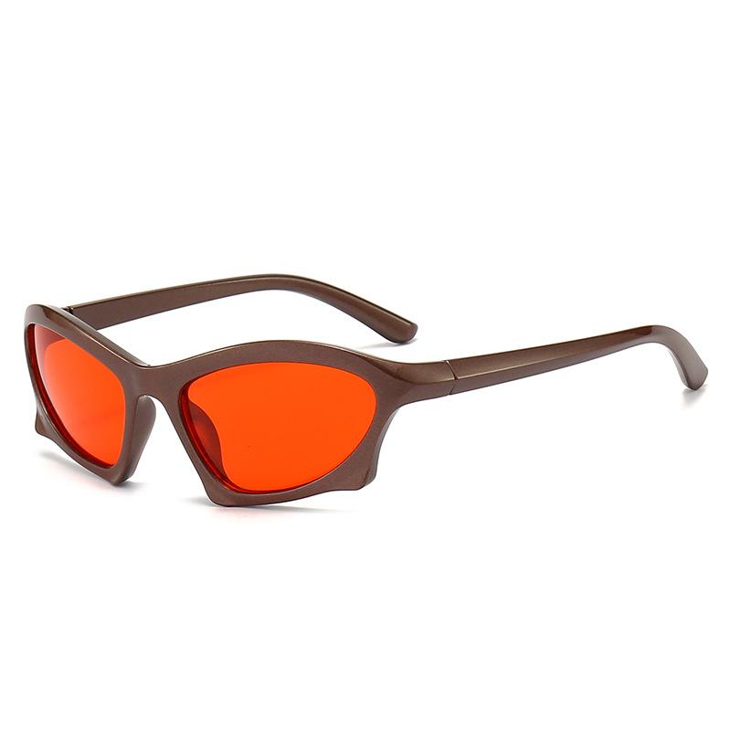 Mode Hip Hop Punk Sonnenbrille Herren Y2K Outdoor Sport Sonnenschutz Sonnenbrille nicht polarisiert brown