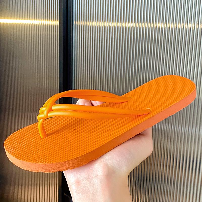 Sommer Neuer Stil Damen Flip-Flops Sommer Dicksohlige Hausschuhe Reise Outdoor Strand Hausschuhe Mode Damenschuhe Damenschuhe 35-36 orange