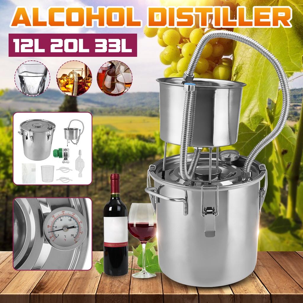 12//20/33L Edelstahl Brennerei Home Brew Moonshine Alkohol Kupfer Brennerei Kessel Wasser Brauen Ätherisches Öl 20L