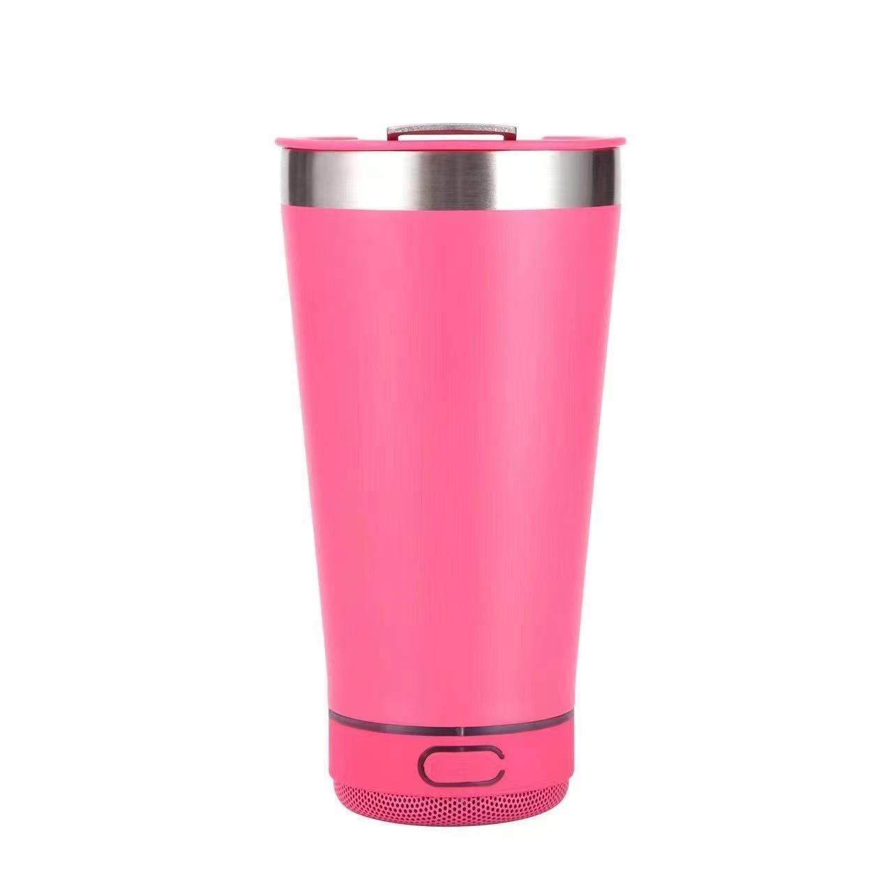 Tragbarer Musikbecher Edelstahl wiederverwendbar einfache Wasserflasche Lautsprecher kabelloser Bluetooth-Lautsprecher 401-500ml bordeaux
