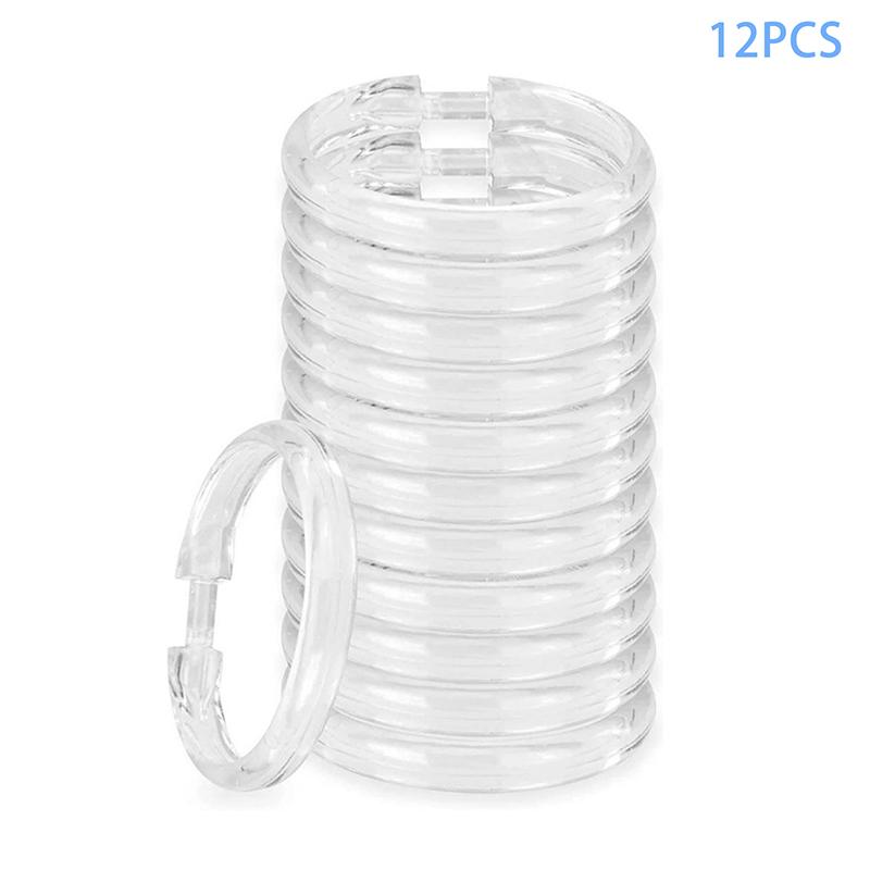 12 Stück Offene Vorhangringe Vorhangringe Runde Ringe Duschvorhangclips Für Vorhänge Und Gardinenstangen transparent