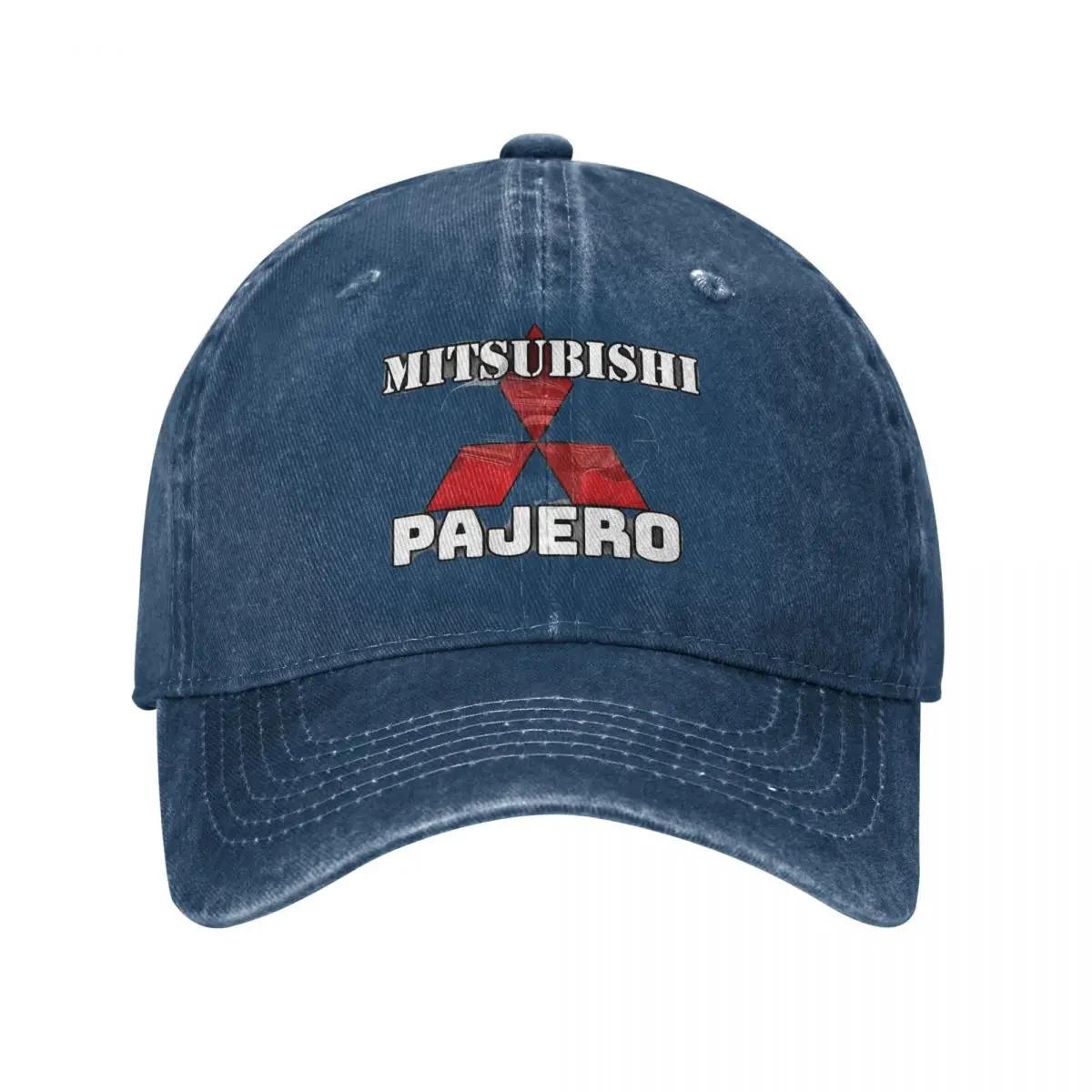 M-Mitsubishi Motors Logo Pajero Herren Damen Baseballkappe Auto Used Look Gewaschene Hüte Kappe Vintage Outdoor Laufen Golf Kappe Adjustable navy blau