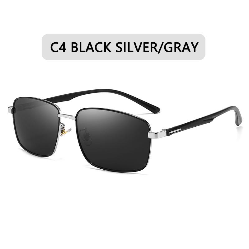 Modische quadratische polarisierte Sonnenbrille Herren Autofahren TR90 Sonnenbrille Luxus Damen Designer Herren Vintage Pilotenbrille UV400 Polarized white