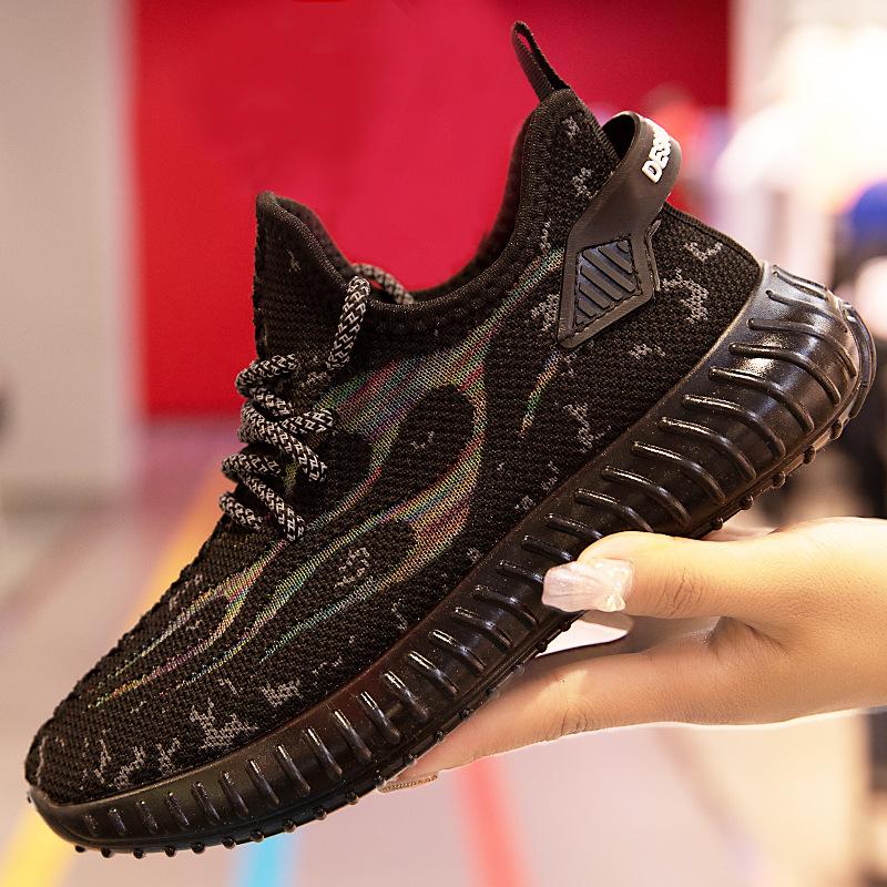 Mode 2024 Neue atmungsaktive Casual Sportschuhe für Herren Transparente Gelee-Sohle Mode Koreanische Ausgabe Schuhe Frühjahr/Sommer Herrenschuhe 43 schwarz