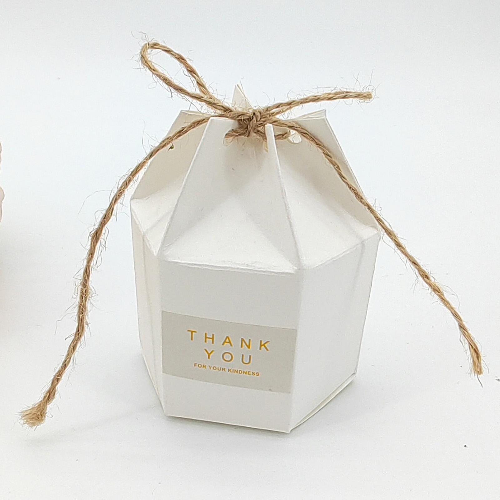 50 Stück Sechseckige Süßigkeiten-Geschenkbox Exquisite Geschenkverpackungsbox für Hochzeit, Geburtstagsparty, Babyparty