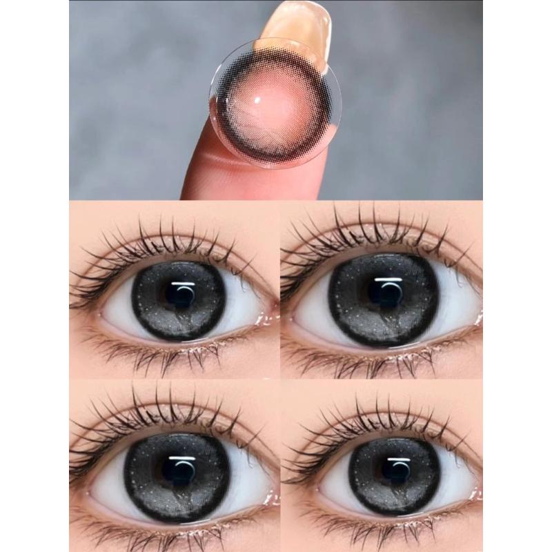 MillCreek 2 Stück Farbige Kontaktlinsen 14,2 mm braun schwarz Auge weiche Kontaktlinsen mit abgestufter Verwendung 1 Jahr 0.00 schwarz