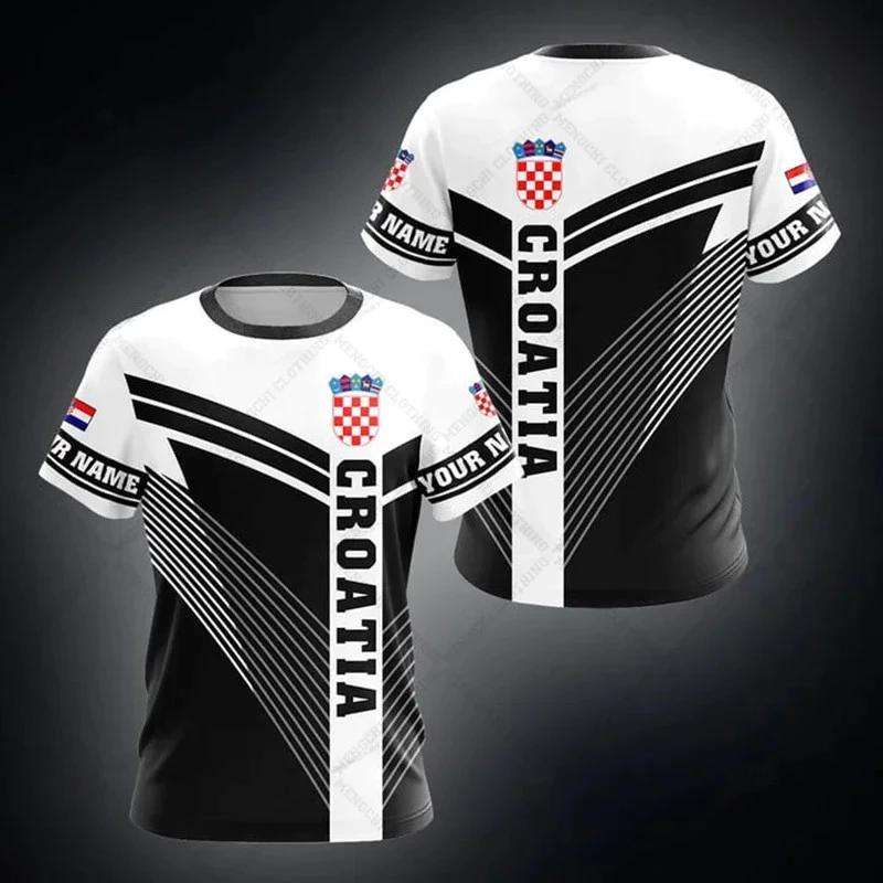 Kroatien Kroatisch Hrvatska MMA Kickboxen UFC Muay Thai T-Shirt Grafik Retro Vintage 3D Druck Männer Frauen Unisex Kurzarm Rundhals XS