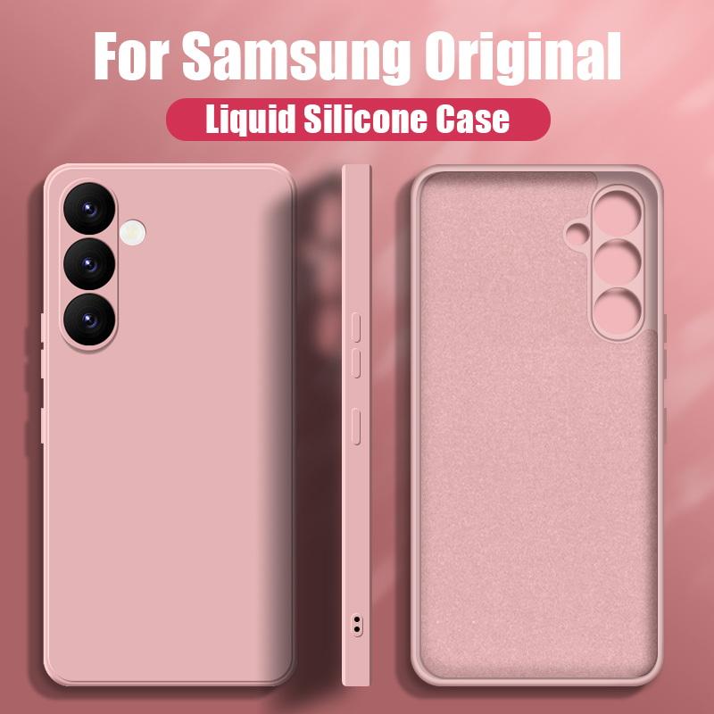 Für Samsung A56 A16 A36 A55 A15 A35 A54 5G Hülle Flüssigsilikon Handyhülle Für Samsung Galaxy S25 Ultra S24 FE S23 S22 S26 S21 A17 A37 A57 Cover Candy Galaxy S23 FE rosa