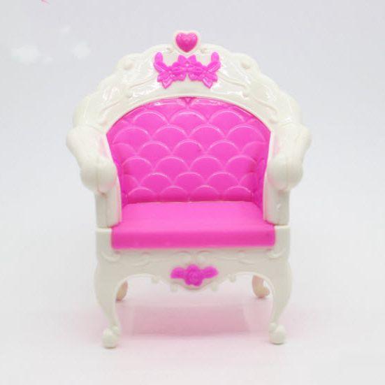 Puppenzubehör Sofa Sessel Möbel Stuhl für Barbie Puppenhaus Kunststoff Mode Stil Stuhl Prinzessin Puppe beste Geschenk Spielzeug rosa