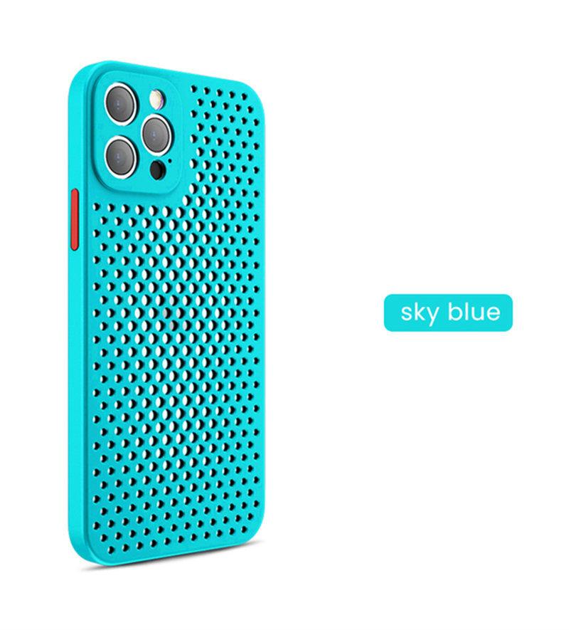 Wärmeableitung Atmungsaktive Kühlung Fall Für iPhone 16 15 14 13 12 11 Pro Max XR XS Max X 7 8P 6s 14 15 Plus Weiche Silikon Stoßfest Stoßstange Abdeckung iPhone 6 Plus/6S Plus blau