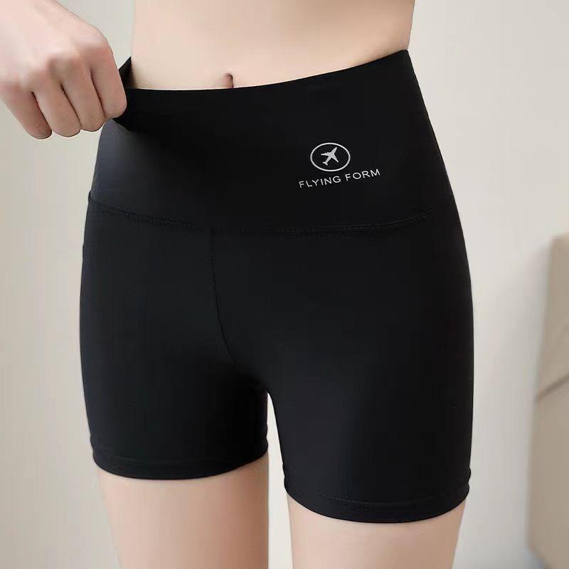 Shark-Hose Damen Sommer Dreiviertel-Sicherheitshose Bauchweg-Hose Blendschutz Atmungsaktiv Kann Draußen Getragen Werden Große Größe Yoga Barbie-Hose XL schwarz