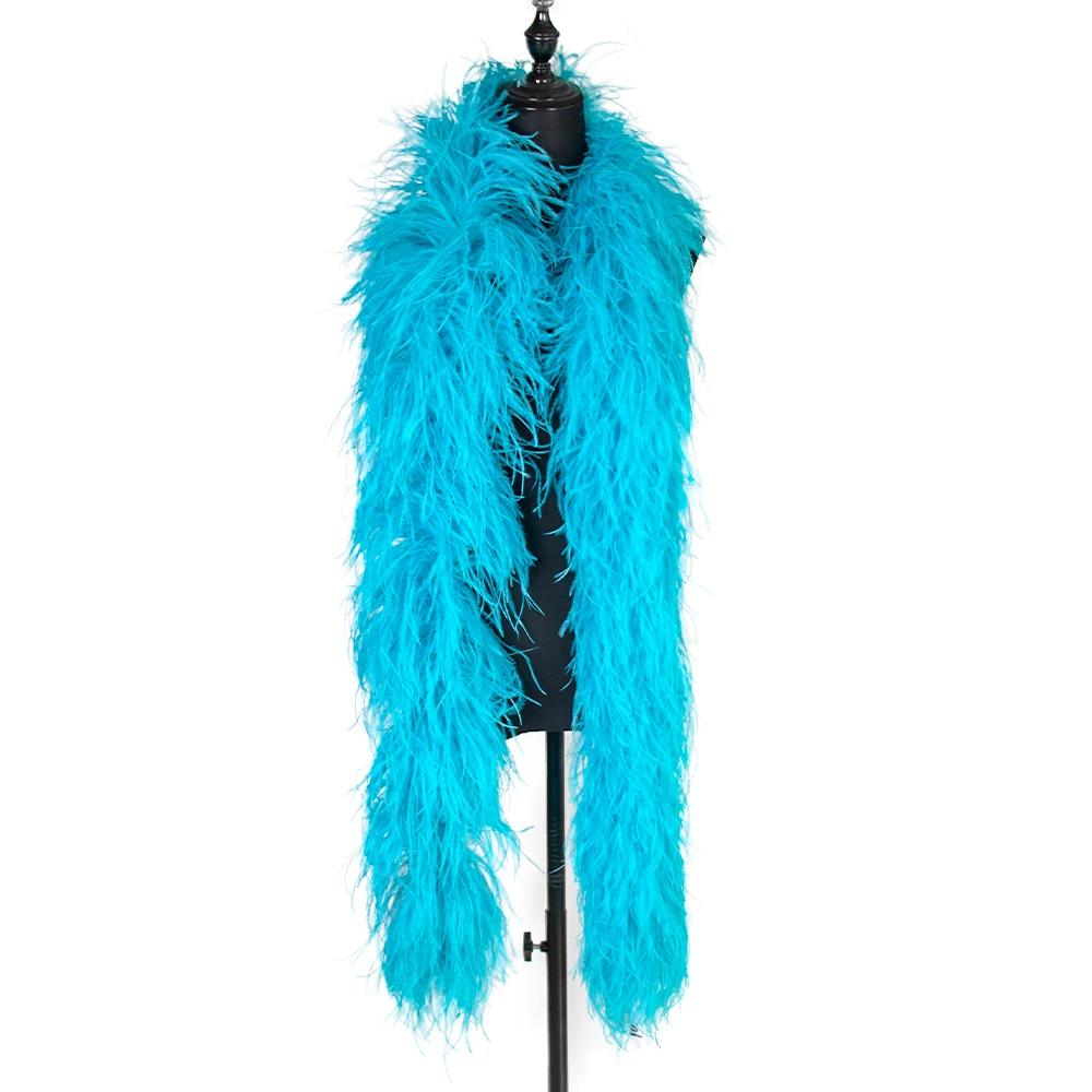 6-lagige Straußenfederboa Naturweiß Plumas Boa Schal Straußenboas Für Individuelles Hochzeitskleid Oberteil Dekoration Federn 6ply 0.5M blau