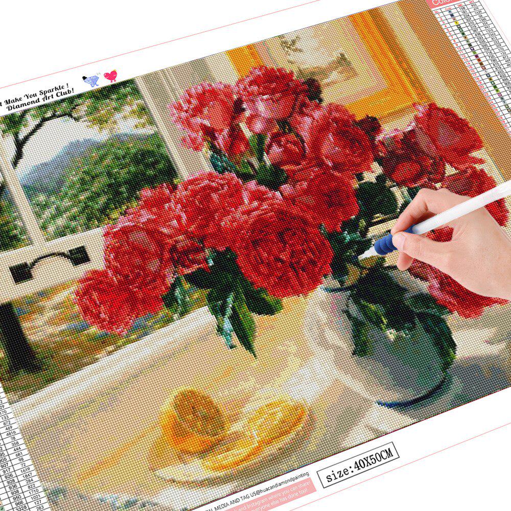 Diamant-Malerei, Blume, volle Runde, Diamant-Stickerei, Verkauf, 5D-Bild, Strass-Diamant 20X30