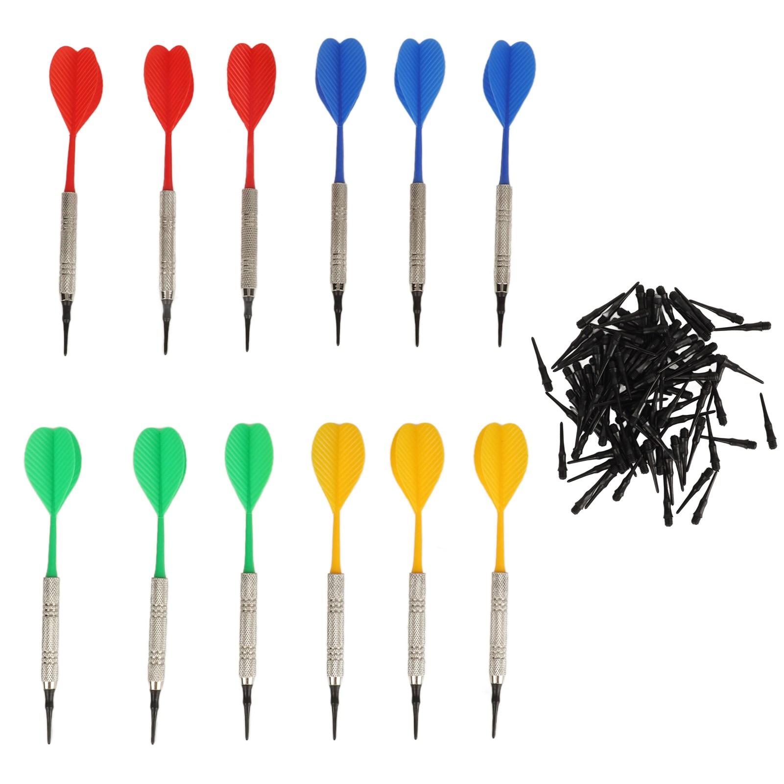 12PCS Soft Tip Darts für Anfänger Kunststoff Professional Indoor Darts Set mit 100PCS Dart Tipps für