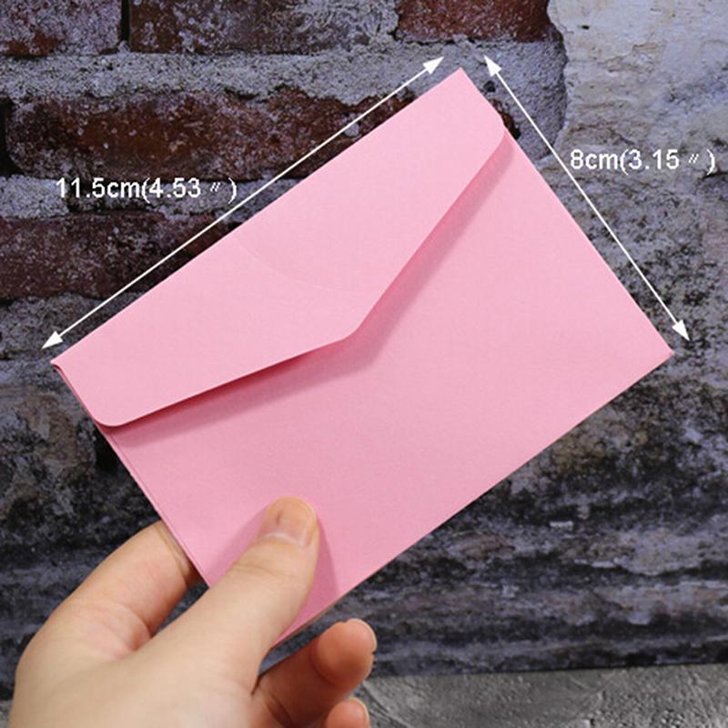10 Stück Bonbonfarben, Postkarten-Hochzeitseinladungsumschläge, kleine Papierumschläge rosa