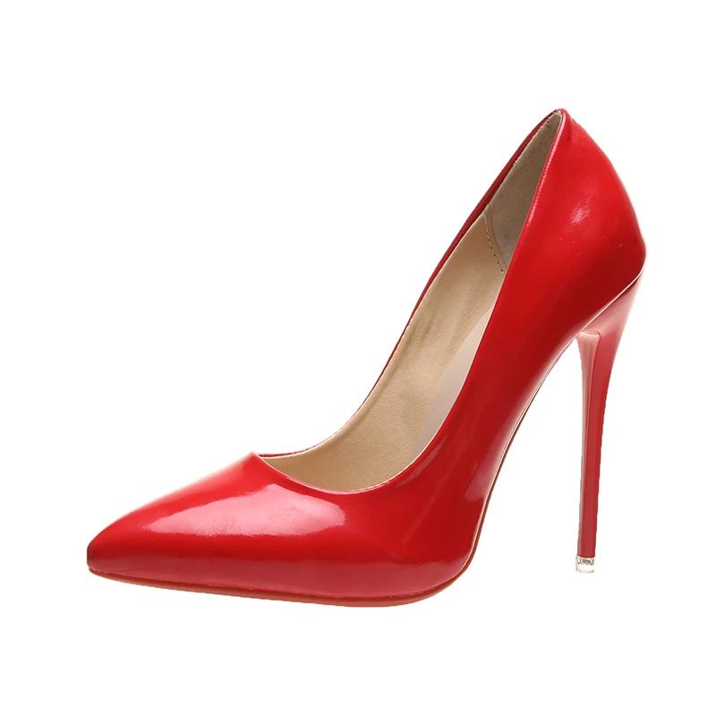 Damen High Heels Mode Große Größe 45 Spitzschuh Stiletto High Heels 12cm Damenschuhe Bankett Bar Hochzeitsschuhe Rot Rosa 36