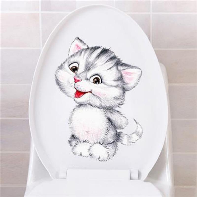 DIY Unterwasser Tier Muster Badezimmer Dekor 3D Toilettensitz Aufkleber PVC Kunst Tapete Abnehmbare Badezimmer Aufkleber Toilettenaufkleber 26*18.5cm