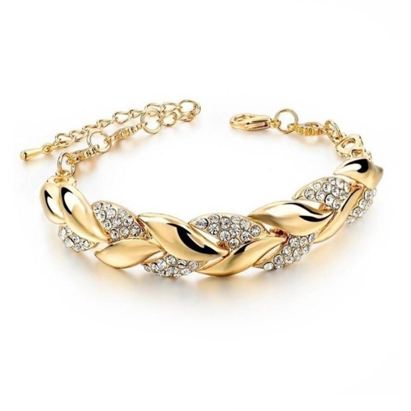Blattgold Armband Mode Hochzeitsschmuck Damen Diamant Armband Damen Armband gold