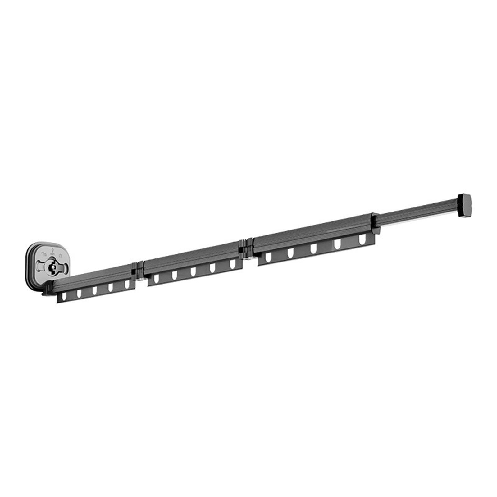 Klappbarer Kleiderständer, Kleiderbügel aus Aluminium, schwarz, Wandhalterung, Wäscheständer, Saugnapf, zum Anbringen von Kleidung, Wäscheleine für Zuhause schwarz