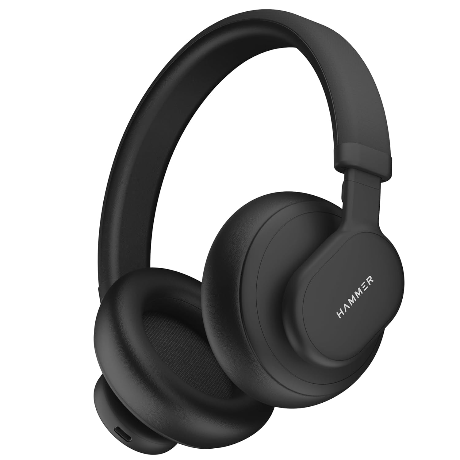 Hammer Bash Max Over-The-Ear-Kopfhörer mit kabellosem Bluetooth, Mikrofon, Touch-Steuerung, tiefen Bässen, bis zu 18 Stunden Spielzeit, Bluetooth 5.3 (Schwarz) schwarz