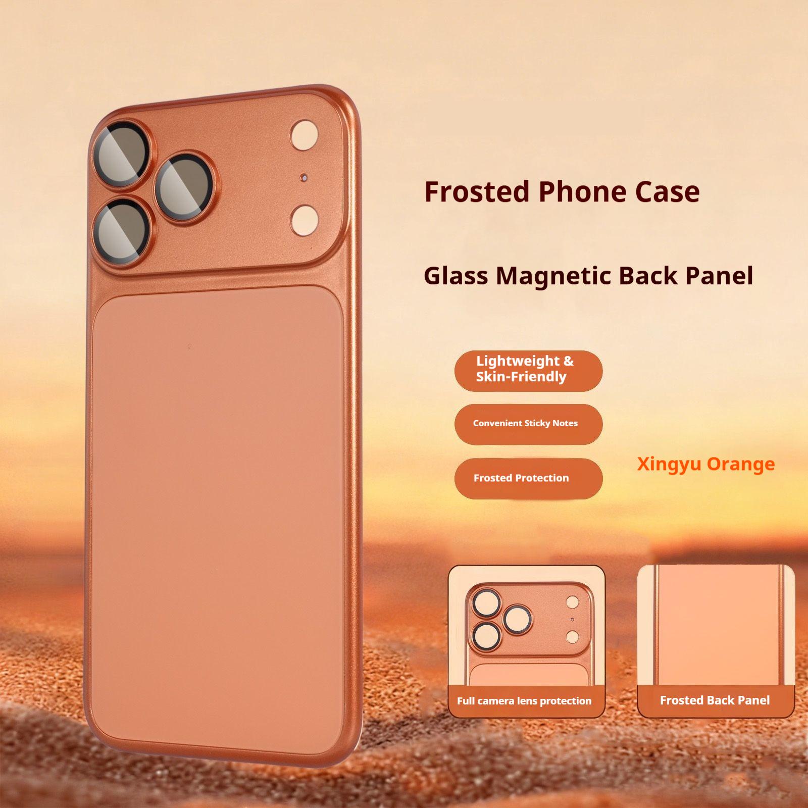 Sofortiges Upgrade auf iPhone 17 Pro Max für iPhone 16 15 14 13 12 Pro Max Original Dünner Mattierter AG Rückseiten-Aufkleber Kamera Schutz Hülle iPhone17 Pro Max orange