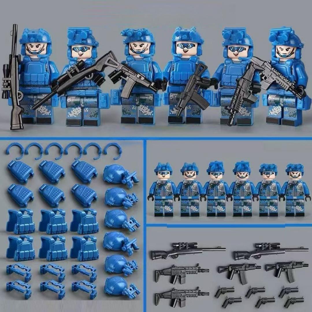 Militärische Spezialeinheiten Minifiguren Bausteine SWAT Ghost Commando Polizeisoldaten Armee Actionfigur Waffen Ziegel Kinderspielzeug Geburtstagsgeschenke No Box