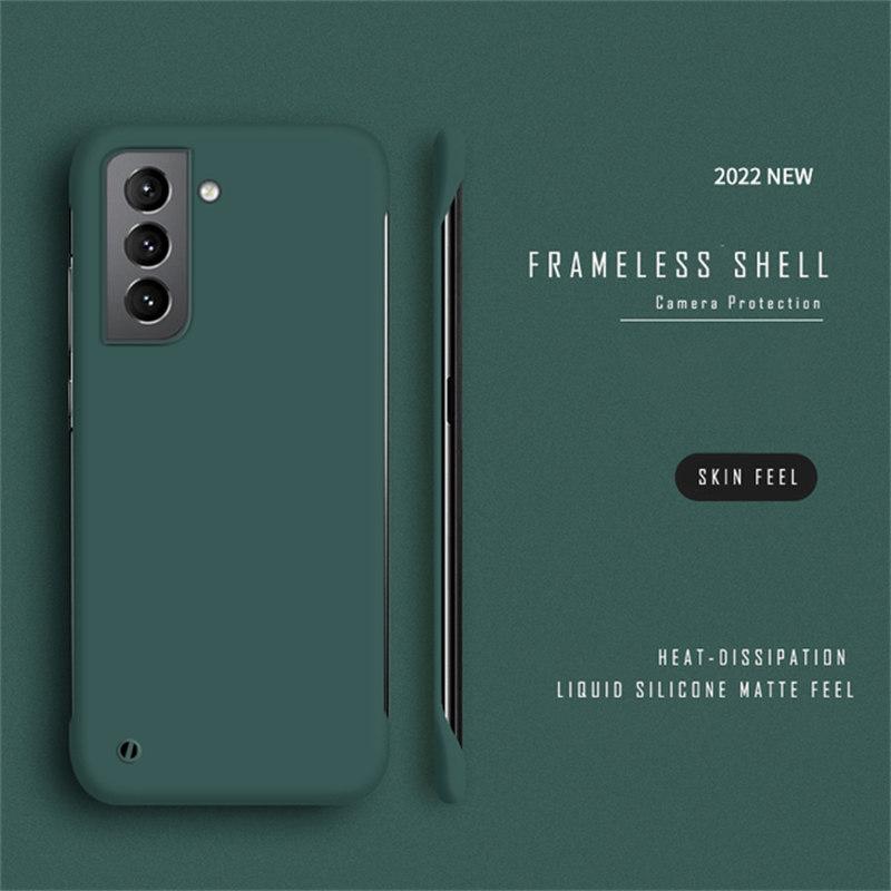 Dünne, schlanke, rahmenlose Hart-PC-Hülle für Samsung Galaxy S20 S22 S21 FE Ultra S10 Plus NOTE 20 Ultra Note 9 10 Plus Matte Cover Cases Samsung S21 FE dunkelgrüne