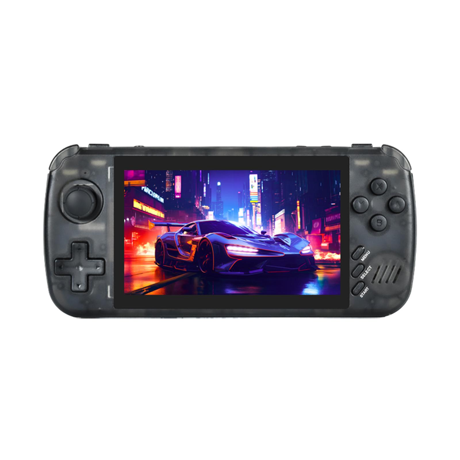 PowKiddy X39 Pro Handheld-Spielkonsole Tragbarer Spielplayer 4,5-Zoll-IPS-HD-Bildschirm Suche/Favorit 32GB schwarz/transparent