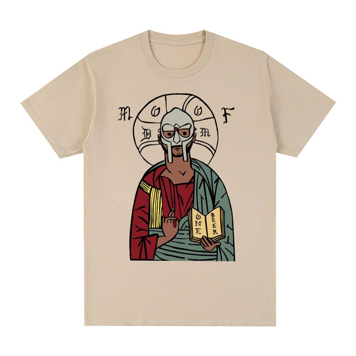 Mf Doom Vintage T-Shirt Klassische Retro Maske Hip Hop Party Baumwolle Herren T-Shirt Neues T-Shirt T-Shirt Damen Tops M khaki