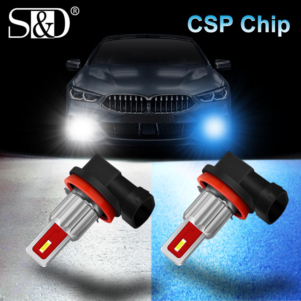 2Pcs LED H8 H11 Led-lampe 9005 HB3 9006 HB4 Led Auto Nebel Licht 6500K 8000K 4300K Auto Lampe 12V Fahren Laufen Lampe Blau Bernstein H8 gelb