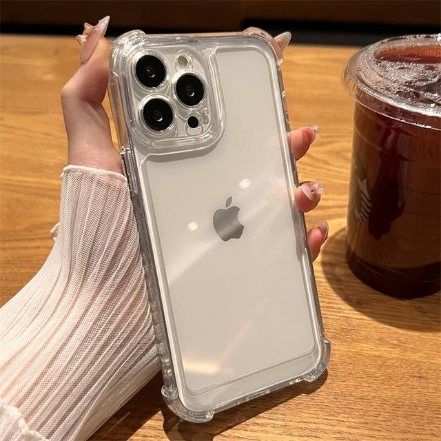 Für iPhone 15 Pro Max Luxuriöse Transparente Schützende Armor Silikon Handyhülle Für iPhone 11 12 13 Xs Xr 14 16 Plus Acryl Hülle For iPhone 16 Plus