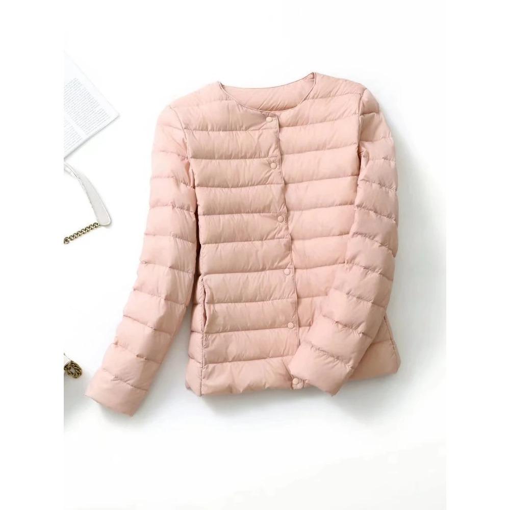 Ultraleichte Daunenjacke für Damen, mattes Gewebe, leichte Jacke, warm, winddicht, Parka, Damen-Daunenjacken plus Mäntel M rosa