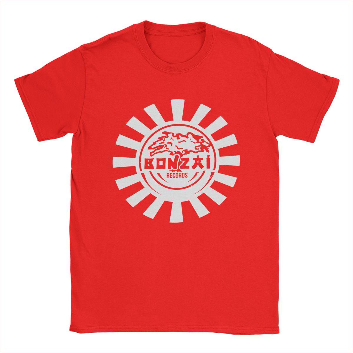 Bonzai Records Herren T-Shirts Lustige T-Shirts Kurzarm Rundhals T-Shirts Reine Baumwolle Übergröße Kleidung S