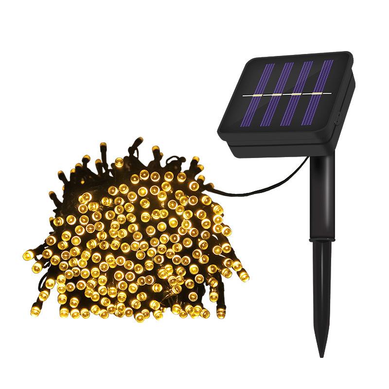 100LED Outdoor Led Solar Lichterketten Fee Licht Solar Girlande Lichter 8 Modus Garten Hochzeit Dekoration Wasserdicht 12m 100leds warm weiße
