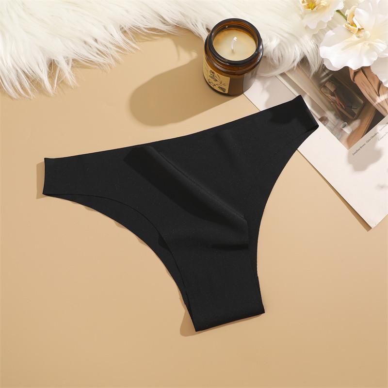 FINETOO Nahtlose und spurlose Höschen für Damen, einfarbige Unterwäsche, weiche und bequeme Dessous, 12 Farben S schwarz