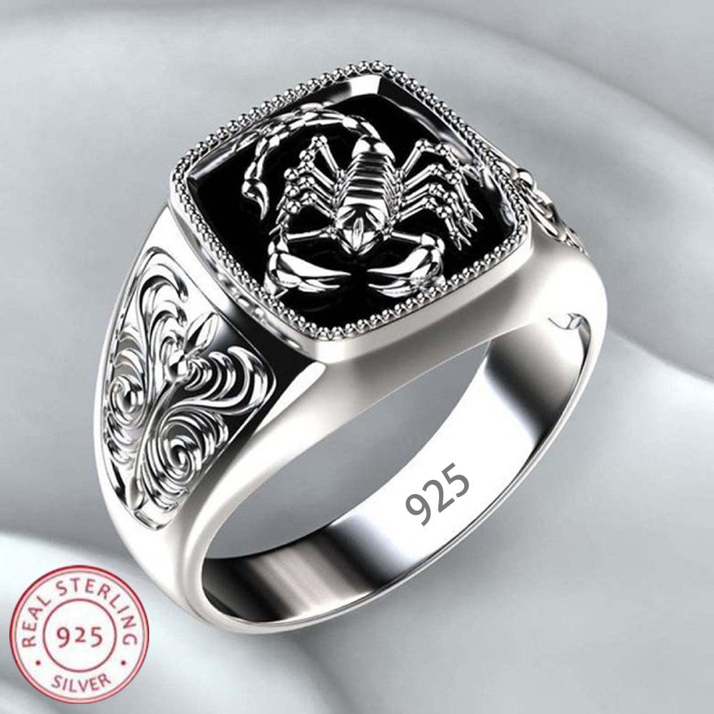 925 Silber Herrenringe Hohe Qualität für Männer Temperament Bankett Hochzeits Schmuck Jubiläum Party Geschenke 8