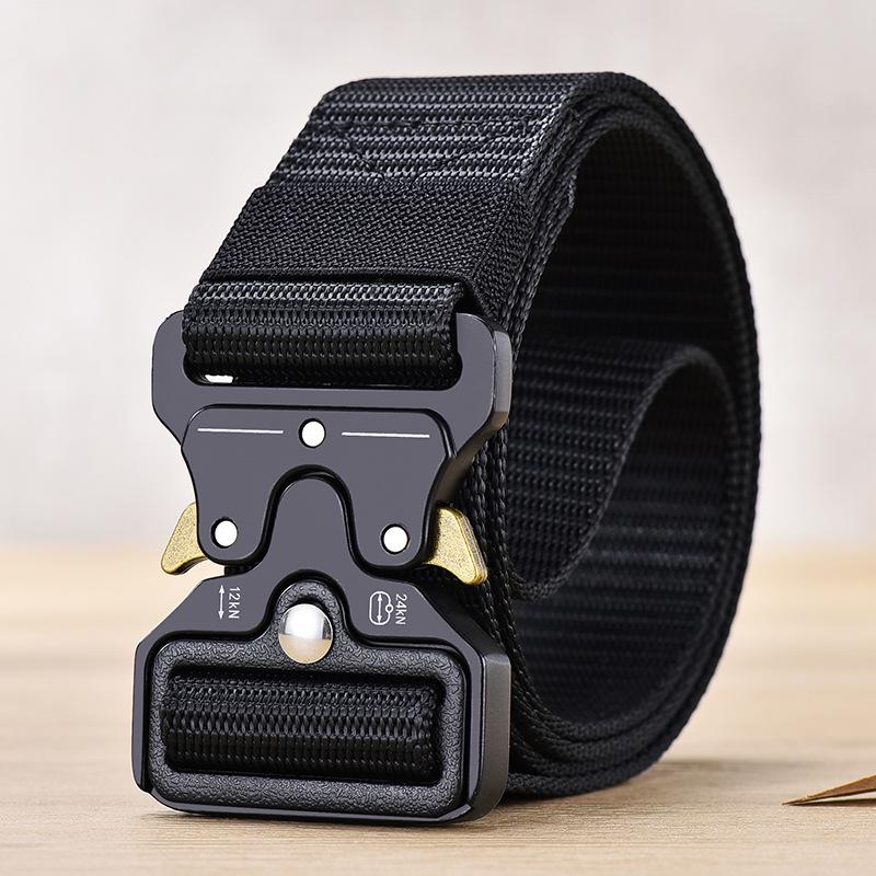 Männer Gürtel Armee Outdoor Jagd Taktische Multi Funktion Kampf Überleben Hohe Qualität Marine Corps Leinwand Für Nylon Gürtel 125cm schwarz