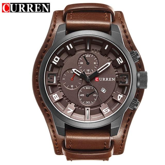CURREN Herrenuhren Marke Luxus Fashion & Casual Business Quarzuhr Datum Wasserdichte Armbanduhr Hodinky Relogio Masculino kaffeebraun