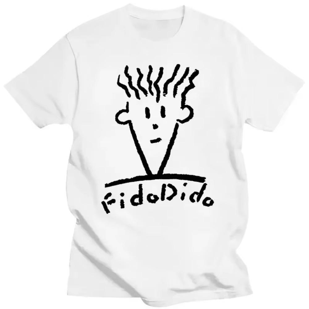 Harajuku Print Streetwear Herren T-Shirts Sommer Lässig Kurzarm Luxus Mode T-Shirts Fido Dido Pop Getränke Kleidung XXL weiß