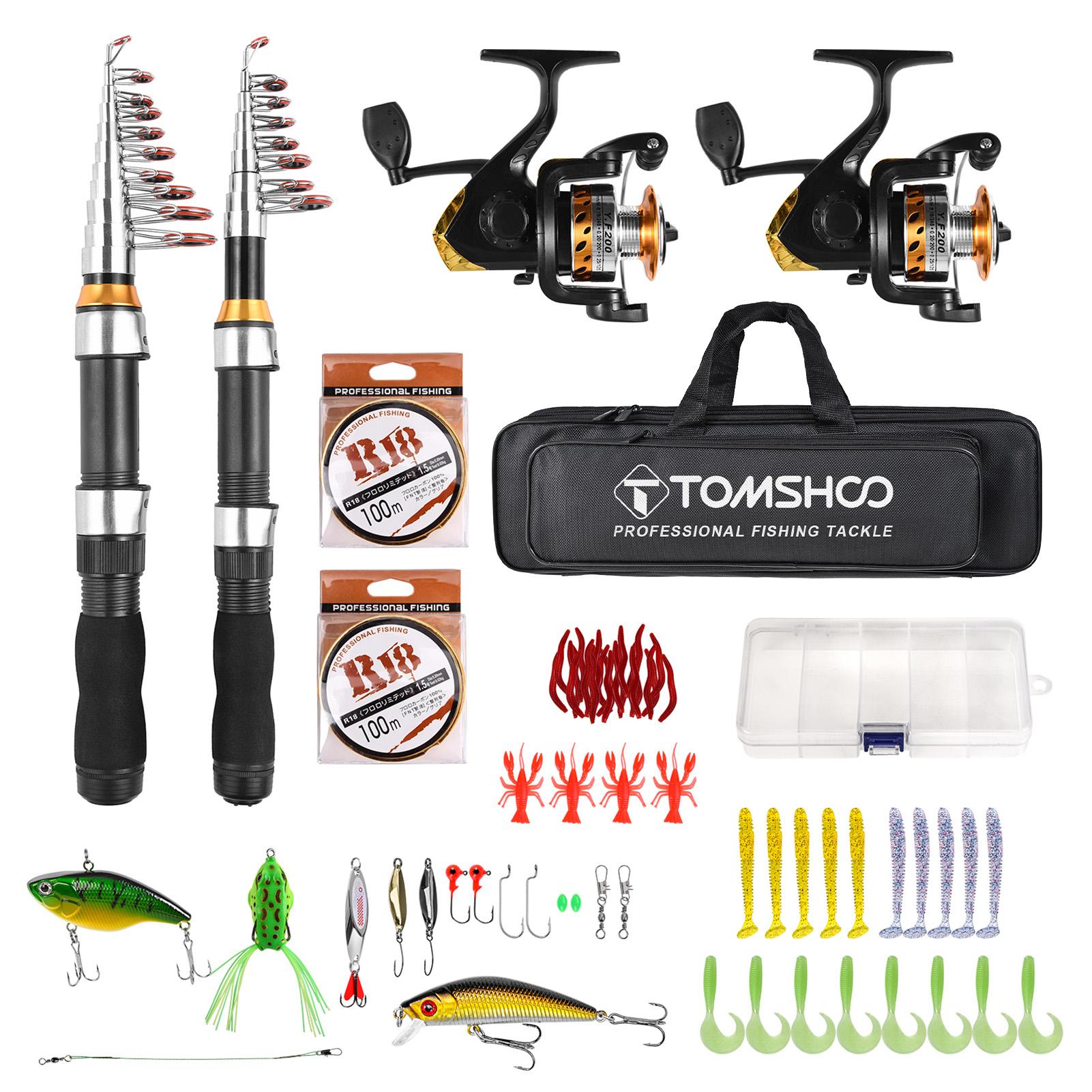 Angelruten und Rollen Combo Spinnrute Teleskop-Angelrute 1,9 m 2,3 m 2 Stück Salzwasser Süßwasser