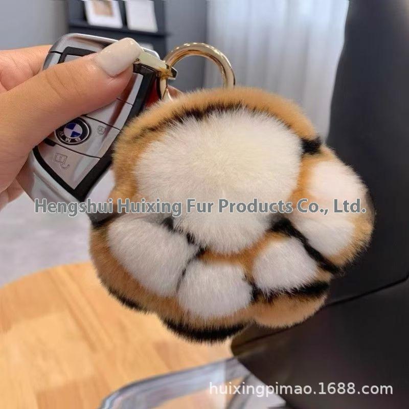 S Katzenpfoten Anhänger Schlüsselanhänger Flauschig Kawaii Kunstpelz Schlüsselanhänger Niedliches Stofftier Plüschtier Schlüsselring Rucksack Auto Schlüsselanhänger gelb