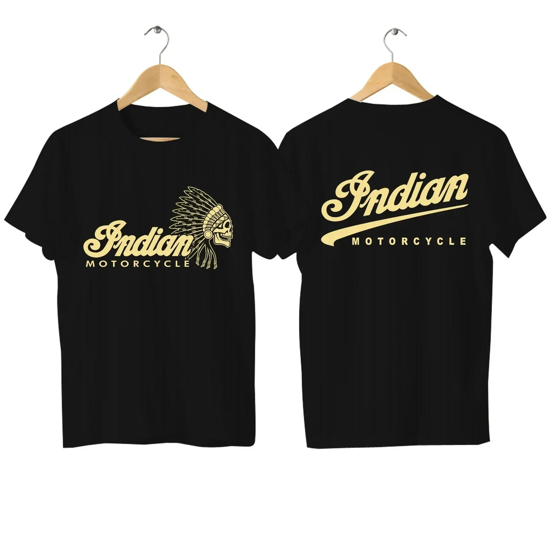 2024 männer T Shirt Casual Indians Motorrad T-shirt Grafik Übergroßen Motorrad Biker Cafe Racer Chopper Vintage Streetwear S-4XL M beige