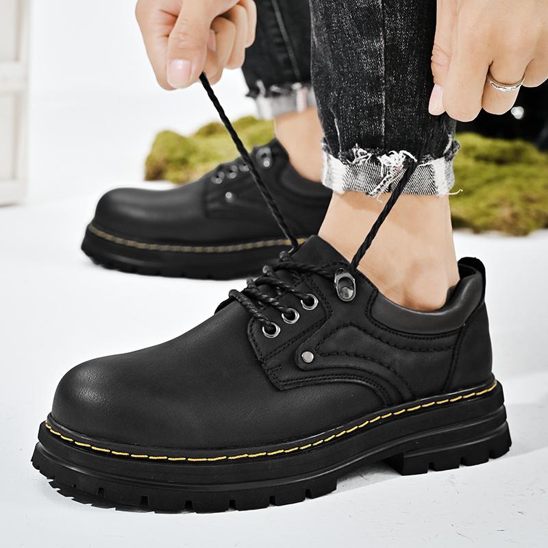 Trendige neue Herren Outdoor-Freizeit-Vielseitigkeit Jugendliche Erwachsene Herren Freizeitschuhe Outdoor-Lederschuhe Wanderschuhe Minimalismus 43 schwarz